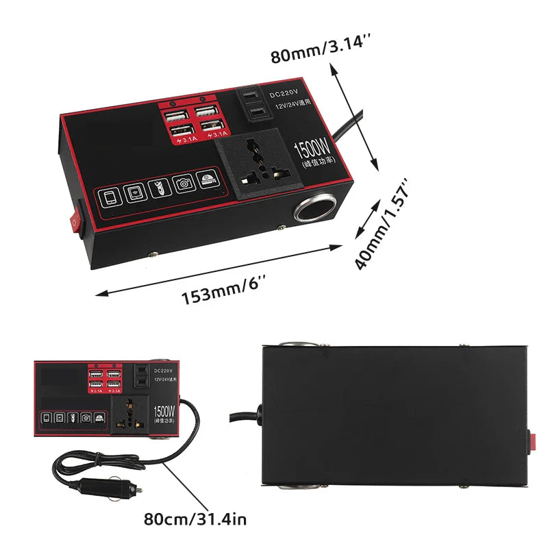 1500W Car Power Inverter: Power Up Your Road Trips! - YN